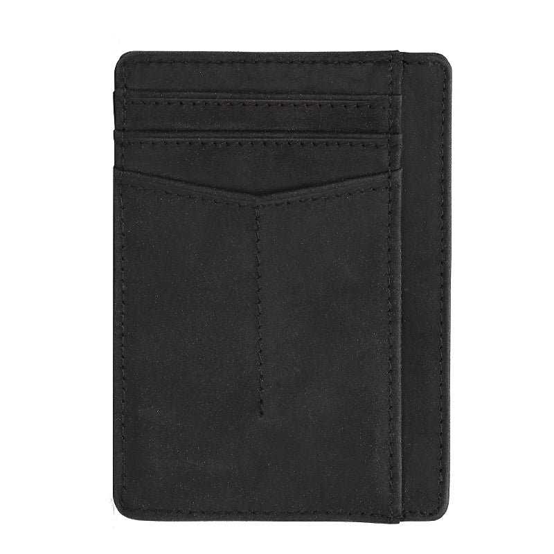 OEM Custom Men Genuine Leather Minimalist Ultra Slim Card Holder Wallet Rfid Front Pocket Wallet for Man