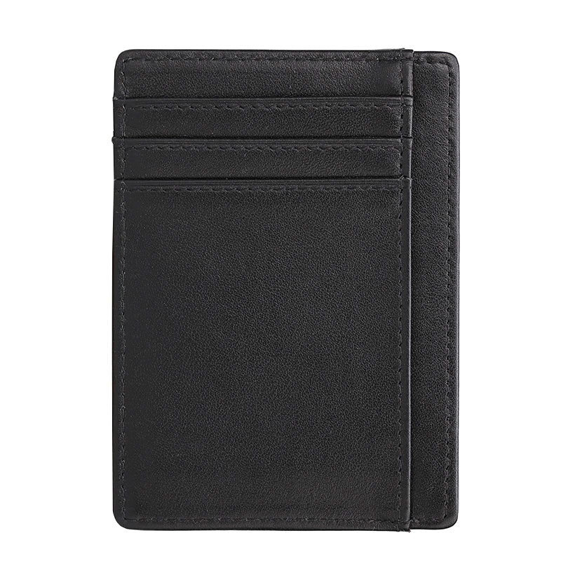 OEM Custom Men Genuine Leather Minimalist Ultra Slim Card Holder Wallet Rfid Front Pocket Wallet for Man